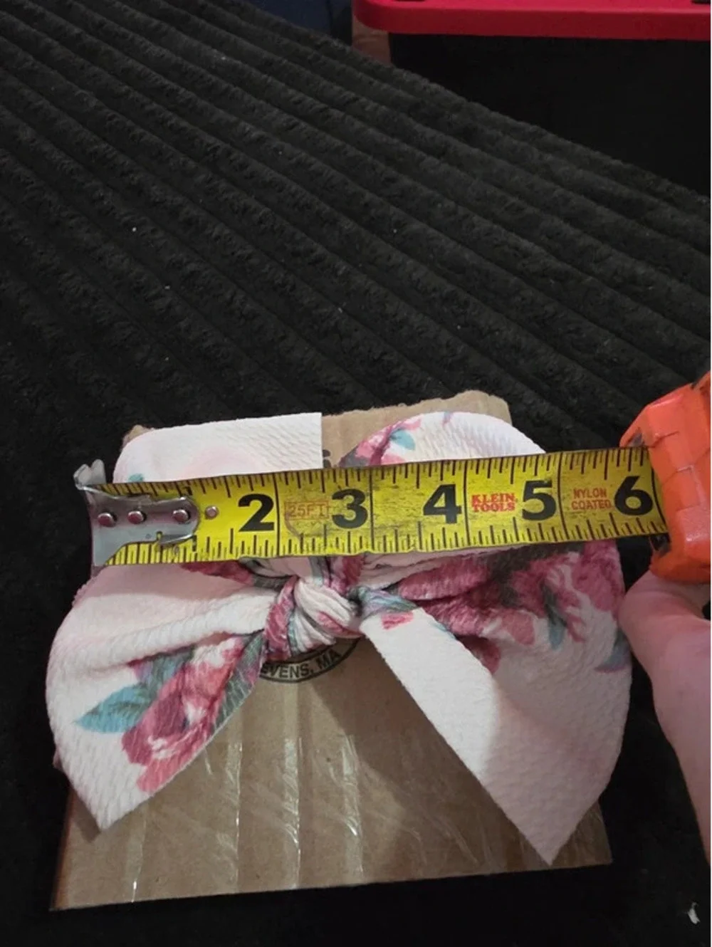 Light pink floral bow/headwrap